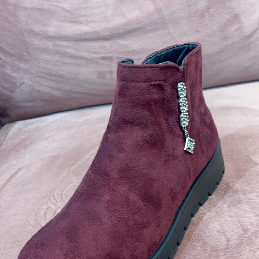 womens winter boots Mid calf snow booties fur lined womens warm ankle booties - Picture 2 of 6